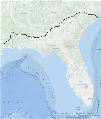 Extent of the Floridan aquifer system