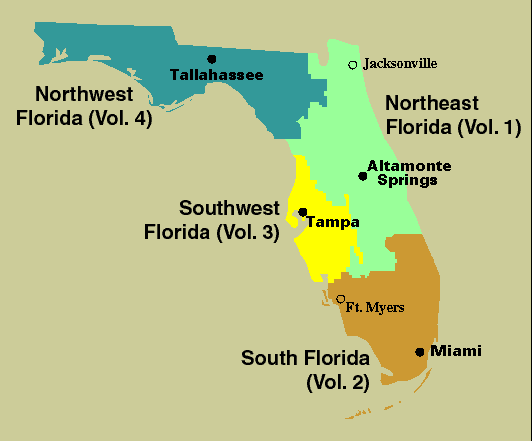 map showing areas covered in the different
Volumes of the Florida Annual Data Reports
